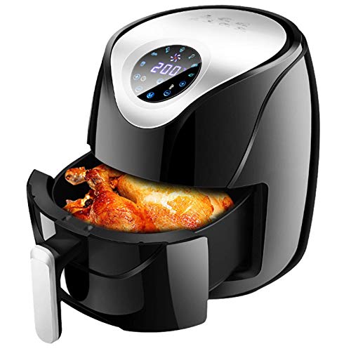 AJIEYMXD Smart Air Fryer Multi-function Electric Fryer Electric Frying Pan Oven Household High Capacity No Fumes Touch Screen Control, Black vision