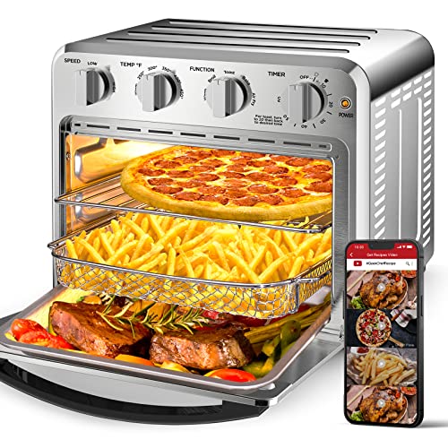 Air Fryer, Geek Chef Convection Air Fryer Toaster Oven, 4 Slice Toaster Airfryer Countertop Ovens, Electric Hot Ovens Oilless Cooker, Accessories & E-Recipes Included, ETL Listed, 16QT